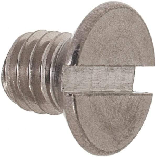 Value Collection - M6x1.00 Metric Coarse, 8mm OAL Slotted Drive Machine Screw - Flat Head, Grade 18-8 & A2 Stainless Steel, Uncoated, Without Washer - Americas Industrial Supply