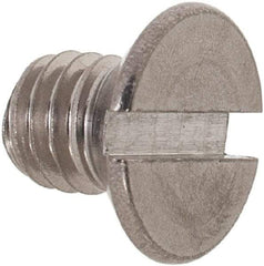 Value Collection - M6x1.00 Metric Coarse, 8mm OAL Slotted Drive Machine Screw - Flat Head, Grade 18-8 & A2 Stainless Steel, Uncoated, Without Washer - Americas Industrial Supply