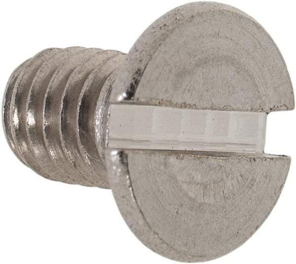 Value Collection - M6x1.00 Metric Coarse, 10mm OAL Slotted Drive Machine Screw - Flat Head, Grade 18-8 & A2 Stainless Steel, Uncoated, Without Washer - Americas Industrial Supply