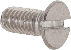 Value Collection - M6x1.00 Metric Coarse, 14mm OAL Slotted Drive Machine Screw - Flat Head, Grade 18-8 & A2 Stainless Steel, Uncoated, Without Washer - Americas Industrial Supply