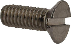 Value Collection - M6x1.00 Metric Coarse, 16mm OAL Slotted Drive Machine Screw - Flat Head, Grade 18-8 & A2 Stainless Steel, Uncoated, Without Washer - Americas Industrial Supply