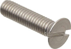 Value Collection - M6x1.00 Metric Coarse, 25mm OAL Slotted Drive Machine Screw - Flat Head, Grade 18-8 & A2 Stainless Steel, Uncoated, Without Washer - Americas Industrial Supply