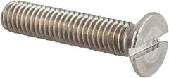 Value Collection - M6x1.00 Metric Coarse, 30mm OAL Slotted Drive Machine Screw - Flat Head, Grade 18-8 & A2 Stainless Steel, Uncoated, Without Washer - Americas Industrial Supply