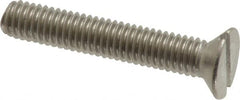 Value Collection - M6x1.00 Metric Coarse, 35mm OAL Slotted Drive Machine Screw - Flat Head, Grade 18-8 & A2 Stainless Steel, Uncoated, Without Washer - Americas Industrial Supply