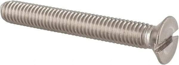 Value Collection - M6x1.00 Metric Coarse, 45mm OAL Slotted Drive Machine Screw - Flat Head, Grade 18-8 & A2 Stainless Steel, Uncoated, Without Washer - Americas Industrial Supply