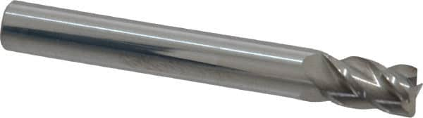 Accupro - 1/4", 4 Flute, Single End, Solid Carbide, 0.015" Corner Radius End Mill - 2" OAL, 40° Helix, Right Hand Flute, 3/8" LOC, Right Hand Cut - Americas Industrial Supply