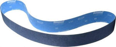 Norton - 2-1/2" Wide x 60" OAL, 80 Grit, Zirconia Alumina Abrasive Belt - Zirconia Alumina, Medium, Coated, X Weighted Cloth Backing, Series R823 - Americas Industrial Supply