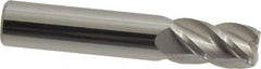 Accupro - 3/8", 4 Flute, Single End, Solid Carbide, 0.045" Corner Radius End Mill - 2" OAL, 40° Helix, Right Hand Flute, 5/8" LOC, Right Hand Cut - Americas Industrial Supply