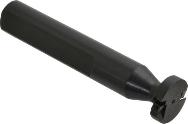 Cutting Tool Technologies - Shank Connection, 1/4" Cutting Width, 1/4" Depth of Cut, 1" Cutter Diam, 1 Tooth Indexable Slotting Cutter - 3/4" Shank Diam, DSSC Toolholder, 1215 Insert, Neutral Cutting Direction - Americas Industrial Supply