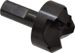 Cutting Tool Technologies - 45° Lead Angle, 1-1/2" Max Cut Diam, 1-1/2" Min Cut Diam, 0.32" Max Depth of Cut, Indexable Chamfer and Angle End Mill - 3 Inserts, CNMG 432 Insert Style, 3-1/4" Overall Length, Straight Shank, 45° Included Angle - Americas Industrial Supply