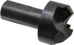 Cutting Tool Technologies - 45° Lead Angle, 1-1/2" Max Cut Diam, 1-1/2" Min Cut Diam, 0.32" Max Depth of Cut, Indexable Chamfer and Angle End Mill - 3 Inserts, CNMG 432 Insert Style, 3-1/2" Overall Length, Straight Shank, 45° Included Angle - Americas Industrial Supply