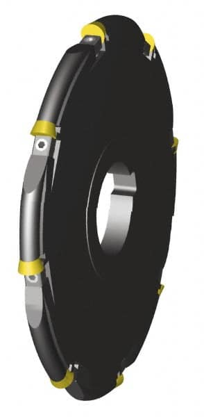 Cutting Tool Technologies - Arbor Hole Connection, 3/16" Cutting Width, 2.03" Depth of Cut, 6" Cutter Diam, 1-1/4" Hole Diam, Indexable Slotting Cutter - RA Toolholder, RDC 1.51.5 Insert, Right Hand Cutting Direction - Americas Industrial Supply