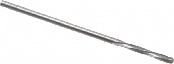 Magafor - 1.4097mm Solid Carbide 4 Flute Chucking Reamer - Spiral Flute, 0.0555" Straight Shank, 25/64" Flute Length, 1-9/16" OAL - Americas Industrial Supply