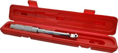 Proto - 1/4" Drive Micrometer Fixed Head Torque Wrench - 40 In/Lb to 200 In/Lb Torque, 11-45/64" OAL, 0.11 N/m Graduation, Ratchet Head - Americas Industrial Supply