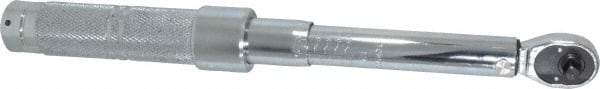 Proto - 1/4" Drive Micrometer Type Ratchet Head Torque Wrench - 40 In/Lb to 200 In/Lb Torque, 11-7/8" OAL, 0.11 N/m Graduation, Ratchet Head - Americas Industrial Supply
