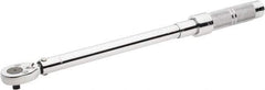 Proto - 3/8" Drive Micrometer Type Ratchet Head Torque Wrench - 34 N/m to 142 N/m Torque, 17" OAL, 0.68 N/m Graduation, Ratchet Head - Americas Industrial Supply