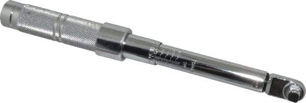 Proto - 3/8" Drive Micrometer Fixed Head Torque Wrench - 40 In/Lb to 200 In/Lb Torque, 11-45/64" OAL, 0.11 N/m Graduation, Ratchet Head - Americas Industrial Supply