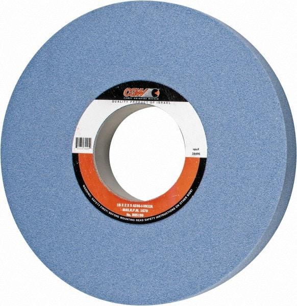Camel Grinding Wheels - 16" Diam x 5" Hole x 2" Thick, I Hardness, 46 Grit Surface Grinding Wheel - Aluminum Oxide, Type 1, Coarse Grade, 1,671 Max RPM, Vitrified Bond, No Recess - Americas Industrial Supply
