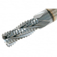 Iscar - 16mm Diam, Extra Coarse Pitch, 32mm LOC, 3 Flute Solid Carbide 45° Corner Chamfer Roughing End Mill - Uncoated, 92mm OAL, 16mm Shank Diam, Single End, Centercutting, 38° Helix - Americas Industrial Supply