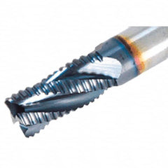 Iscar - 12mm Diam, Fine Pitch, 25mm LOC, 4 Flute Solid Carbide 45° Corner Chamfer Roughing End Mill - TiAlN Finish, 83mm OAL, 12mm Shank Diam, Single End, Centercutting, 30° Helix - Americas Industrial Supply