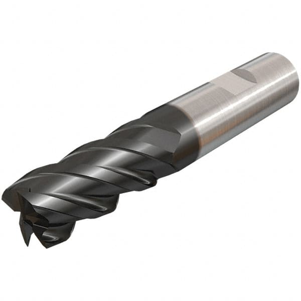 Iscar - 16mm, 32mm LOC, 16mm Shank Diam, 92mm OAL, 4 Flute, Solid Carbide Square End Mill - Single End, TiAlN Finish, Spiral Flute, 45° Helix, Centercutting, Right Hand Cut, Right Hand Flute - Americas Industrial Supply