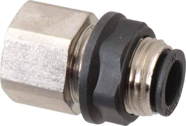 Legris - 10mm Outside Diam, 3/8 BSPP, Brass Push-to-Connect Tube Female Bulkhead - 290 Max psi - Americas Industrial Supply