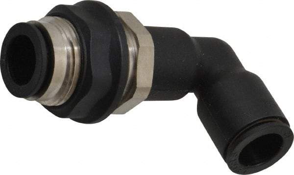 Legris - 12mm OD, Tube to Tube, Nylon/Nickel Plated Brass Push-to-Connect Bulkhead Union Elbow - 290 Max psi - Americas Industrial Supply
