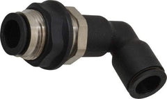 Legris - 12mm OD, Tube to Tube, Nylon/Nickel Plated Brass Push-to-Connect Bulkhead Union Elbow - 290 Max psi - Americas Industrial Supply