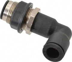 Legris - 1/2" OD, Tube to Tube, Nylon/Nickel Plated Brass Push-to-Connect Bulkhead Union Elbow - 290 Max psi - Americas Industrial Supply