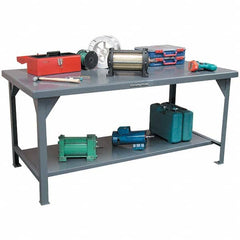 Strong Hold - Stationary Work Benches, Tables Type: Work Table Top Material: 7 Gauge Steel - Americas Industrial Supply