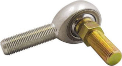 Made in USA - 3/4" ID, 1-3/4" Max OD, 28,090 Lb Max Static Cap, Male Spherical Rod End with Stud - 3/4-16 LH, 1-3/4" Shank Length, Alloy Steel with Steel Raceway - Americas Industrial Supply