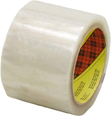 3M - 72mm x 914m Clear Rubber Adhesive Sealing Tape - Polypropylene Film Backing, 1.9 mil Thick, 22 Lb Tensile Strength, Series 371 - Americas Industrial Supply