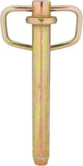 Made in USA - 3/4" Pin Diam, 6" Long, Zinc Plated Steel Pull Ring Hitch Pin - 5-1/4" Usable Length - Americas Industrial Supply