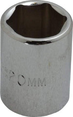 Proto - 1/2" Drive, Standard Hand Socket - 6 Points, 1-1/2" OAL, Chrome Finish - Americas Industrial Supply