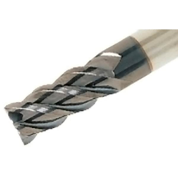 Iscar - 5/8", 1-1/4" LOC, 5/8" Shank Diam, 3-1/2" OAL, 4 Flute, Solid Carbide Square End Mill - Single End, TiAlN Finish, Spiral Flute, 45° Helix, Right Hand Cut, Right Hand Flute - Americas Industrial Supply