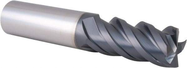 Iscar - 3/4", 1-1/2" LOC, 3/4" Shank Diam, 4" OAL, 4 Flute, Solid Carbide Square End Mill - Single End, TiAlN Finish, Spiral Flute, 45° Helix, Centercutting, Right Hand Cut, Right Hand Flute - Americas Industrial Supply