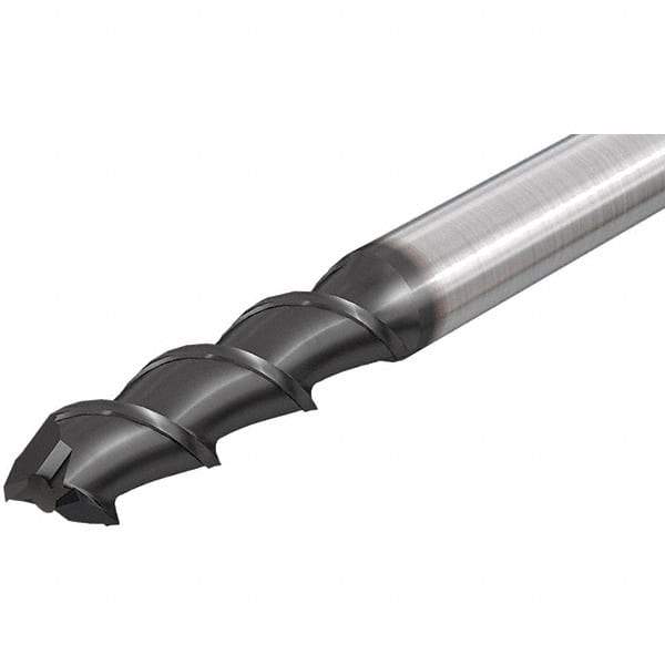Iscar - 16mm, 32mm LOC, 16mm Shank Diam, 92mm OAL, 2 Flute, Solid Carbide Square End Mill - Single End, Uncoated, Spiral Flute, 55° Helix, Centercutting, Right Hand Cut, Right Hand Flute - Americas Industrial Supply