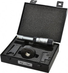 Starrett - 5/8" to 3/4", 2-7/16" Gage Depth, Mechanical Inside Hole Micrometer - 0.0003" Graduation, 0.00015" Accuracy, Ratchet Stop Thimble - Americas Industrial Supply
