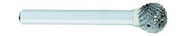 SD-3L6 -- 9mm x 9mm LOC x 6mm Shank x 6 OAL Ball Shape Carbide Medium Tough Cut Burr - Americas Industrial Supply
