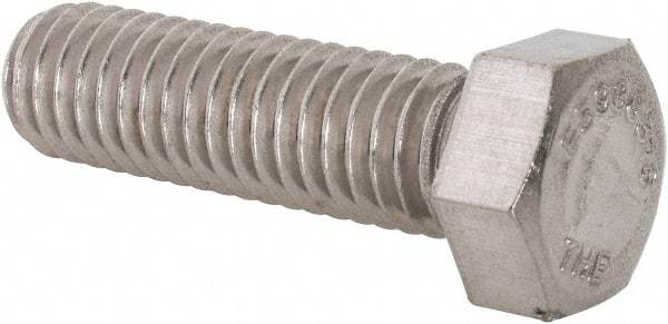 Value Collection - 7/16-14 UNC, 1-1/2" Length Under Head Hex Head Cap Screw - Fully Threaded, Grade 316 Stainless Steel, Uncoated, 5/8" Hex - Americas Industrial Supply