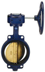 NIBCO - 12" Pipe, Wafer Butterfly Valve - Gear Handle, Cast Iron Body, EPDM Seat, 200 WOG, Aluminum Bronze Disc, Stainless Steel Stem - Americas Industrial Supply