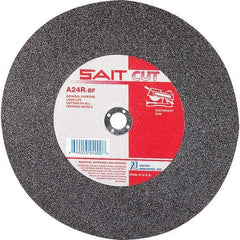 Sait - 12" 24 Grit Aluminum Oxide Cutoff Wheel - 1/8" Thick, 1" Arbor, 5,100 Max RPM, Use with Stationary Tools - Americas Industrial Supply