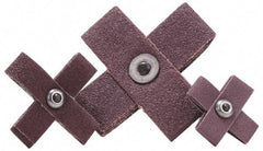 Merit Abrasives - 120 Grit, Fine Grade, Aluminum Oxide Cross Pad - 2-1/4 Inch Long x 2-1/4 Inch Wide x 1/2 Inch Thick, 8 Ply - Americas Industrial Supply
