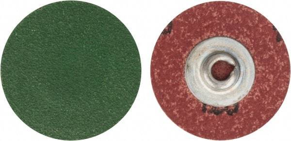 Merit Abrasives - 1-1/2" Disc Diam, 120 Grit, Zirconia Alumina Quick Change Disc - Type S Attaching System, Coated, Blue, Fine Grade, 30,000 RPM - Americas Industrial Supply