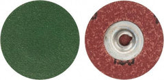 Merit Abrasives - 1-1/2" Disc Diam, 120 Grit, Zirconia Alumina Quick Change Disc - Type S Attaching System, Coated, Blue, Fine Grade, 30,000 RPM - Americas Industrial Supply