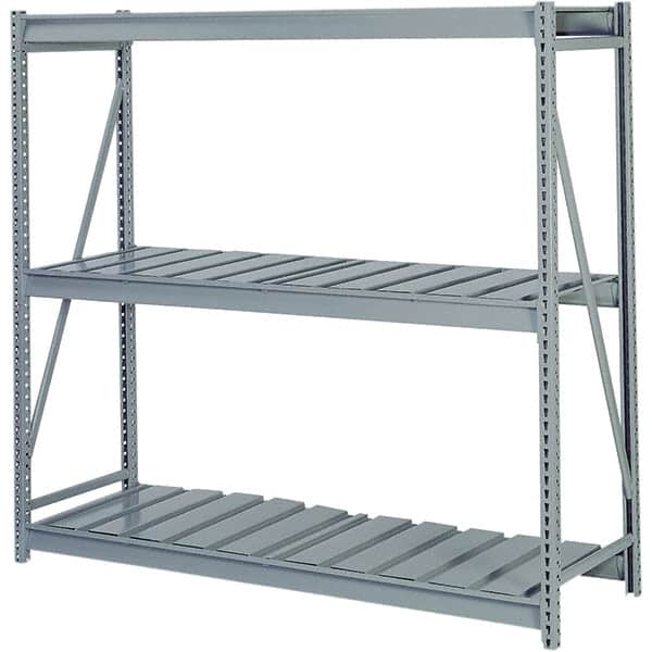 Lyon - 4 Shelf Starter Ribbed Steel Shelving - 10,000 Lb Capacity, 96" Wide x 96" High x 24" Deep, Dove Gray - Americas Industrial Supply