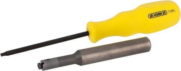 HORN - Internal, Neutral Cut, BU111, 0.091" Max Depth of Cut, 1/8" Groove Width, Indexable Grooving Toolholder - 1/2" Shank Width, 3.74" OAL, Through Coolant - Americas Industrial Supply