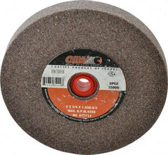 Camel Grinding Wheels - 36 Grit Aluminum Oxide Bench & Pedestal Grinding Wheel - 6" Diam x 1" Hole x 3/4" Thick, 4456 Max RPM, O Hardness, Very Coarse Grade , Vitrified Bond - Americas Industrial Supply