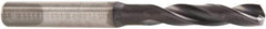 Kennametal - 6.49986mm 140° Spiral Flute Solid Carbide Screw Machine Drill Bit - Multilayer TiAlN Finish, Right Hand Cut, 34mm Flute Length, 79mm OAL, Standard Point, Straight Shank - Americas Industrial Supply