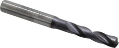 Kennametal - 6.79958mm 140° Spiral Flute Solid Carbide Screw Machine Drill Bit - Multilayer TiAlN Finish, Right Hand Cut, 34mm Flute Length, 79mm OAL, Standard Point, Straight Shank - Americas Industrial Supply